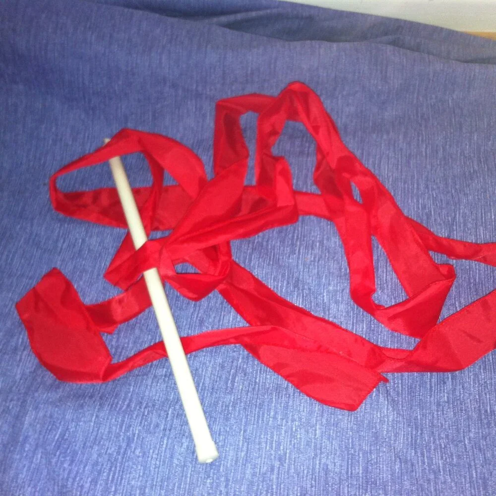 Dance streamers with rod, Dance Streamers Rod Gymnastics Ribbon Sticks x 3 Used